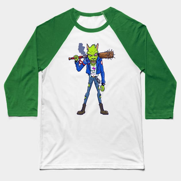 Green Dog Baseball T-Shirt by mauchofett